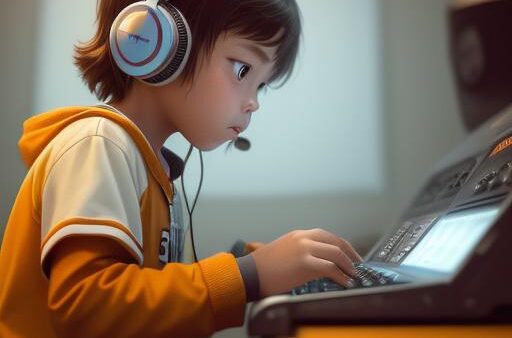 Kind bezig met beatmaking